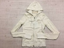 アバクロンビー＆フィッチ Abercrombie&Fitch Y2K 00s せレブ ギャル古着 ダブルジップ ジップアップ スウェット パーカー レディース M 白_画像1