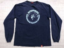 アルファヌメリック ALPHANUMERIC ジミヘンドリックス ストリート ビッグロゴプリント ロンT 長袖Tシャツ ロンT メンズ XL 紺_画像1