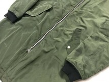 エイチアンドエム H&M DIVIDED ストリート ミリタリー M-51型 中綿コート ボンバー ジャケット メンズ ポリエステル100% L カーキ_画像3