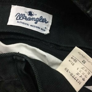 ラングラー Wrangler アメカジ オールド レトロ 古着 ツイル ストレート パンツ ボトムス メンズ 日本製 コットン100% 32 黒の画像2