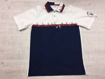 MASTERS マスターズ ゴルフ スポーツ かわいい 刺繍 ツートンカラー 半袖ポロシャツ メンズ ポリエステル100% 日本製 M_画像1
