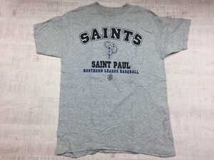 立教大学 野球サークル SAINT PAUL'S SAINTS スポーツ ジャパン・カレッジ 半袖Tシャツ カットソー メンズ M グレー