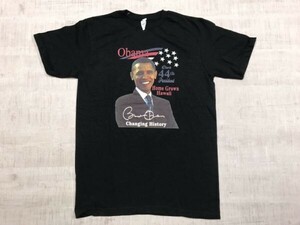 バラクオバマ Barack Obama 半袖フォトTシャツ アンビル anvil 大統領 ポートレート アメリカ オールド アメカジ メンズ S 黒