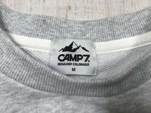 CAMP7 キャンプセブン ライトオン Right-on アウトドア タウンユース 裏パイル スウェット トレーナー メンズ ロゴプリント M グレー_画像2