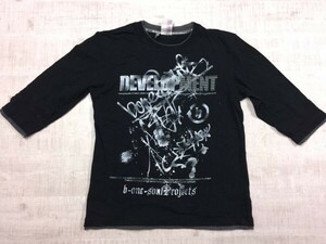 subliminal selfexpression ビーワンソウル Y2K 00's フェアリーグランジ 英字プリント レイヤード風Tシャツ メンズ M 黒