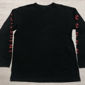 インジャスティス INJUSTICE ストリート クラブ ドメスティック モード ロンT 長袖Tシャツ メンズ 日本製 袖プリント XL 黒の画像1