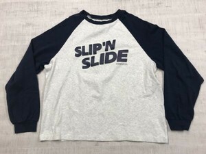 ZAYOSHE製 Slip 'N Slide ストリート アメリカントイ スケーター ラグランスリーブ 長袖Tシャツ カットソー メンズ グレー