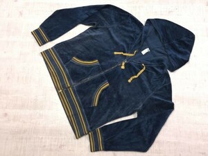 French Dressing LOUNGEWEAR COLLECTION ルームウェア LAセレブ Y2K ジップアップ ベロアパーカー レディース 大きめサイズ XL 紺