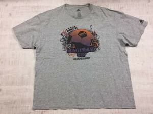 アディダス adidas スポーツ サッカー LONG ISLAND CUP 2015 半袖Tシャツ カットソー メンズ 大きいサイズ XL グレー