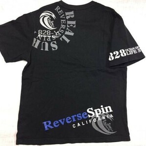 Reverse Spin CALIFORNIA アメカジ サーフ オールド レトロ Y2K 00s ラメプリント 半袖Tシャツ メンズ コットン100% XL 黒の画像3
