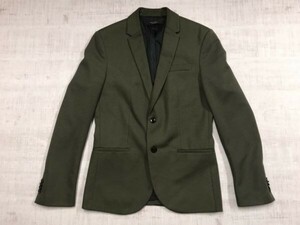 ザラ ESSENTIALS ZARA トラッド モード ハニカム テーラードジャケット メンズ 総裏地 肩パット有 センターベント フェイクポケット S