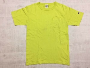 レアカラー USA製 チャンピオン Champion T1011 アメカジ ヘビーウェイト 胸ポケット ポケT 半袖Tシャツ メンズ S 黄緑