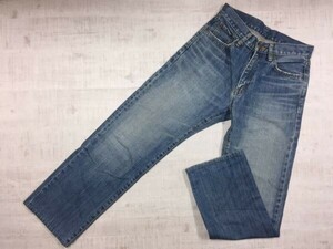 ユニクロ UNIQLO RING DENIM アメカジ ベーシック ジップフライ ストレート デニムパンツ ボトムス メンズ コットン100% 28 青