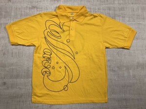 ark Wave製 トライバル プリント 刺繍 ボウリング Oota kiyotaka オールド レトロ 半袖ポロシャツ メンズ S 黄色