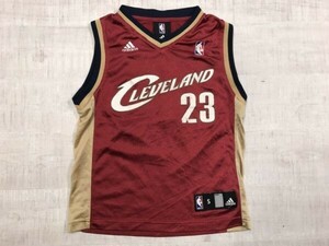 アディダス adidas NBA キャバリアーズ Cleveland Cavaliers レブロン・ジェームズ LeBron James ゲームシャツ キッズ S 赤