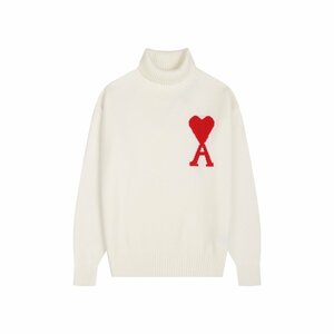 AMI PARIS アミアレクサンドル マテュッシ AMI ALEXANDRE MATTIUSSI ニット セーターコットン 長袖 厚手 ホワイト 中古 M JM A