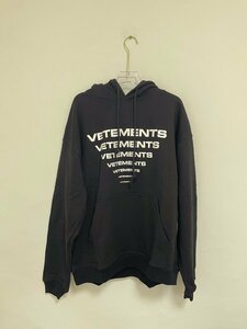 VETEMENTS ヴェトモン パーカー 長袖 ステキ LOGO ファッション 流行 帽子付き 帽子 ブラック 人気 中古 L JN 1