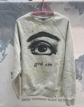 SAINT MICHAEL 21SS god eye ダメージ加工 スウェット M セントマイケル トレーナー 中古 ■ ホワイト ■ サイズ M JD1_画像1