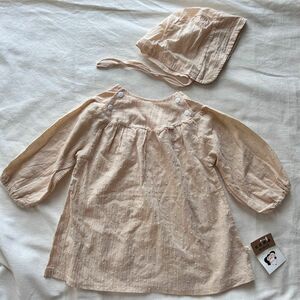 未使用 海外子供服 ワンピース ボンネ セット 80サイズ ベビー服 ベビー 女の子