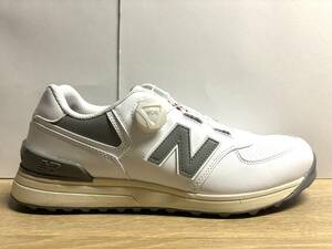 未使用 24cm 2E ニューバランス ゴルフシューズ UGBS574C ホワイト/グレー new balance