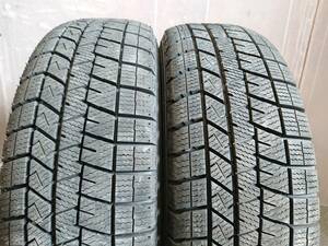 札幌 引き取り可 155/65R13 2本 DUNLOP WM03 格安溝あり 2020年製 冬タイヤ中古 ルークスゼストキャロル など IK-252-2F