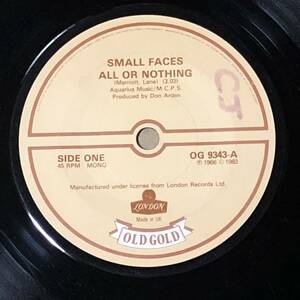 Small Faces / All or Nothing / My Mind's Eye UK Mono 7' Single 