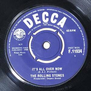 It's All Over Now UK Orig Mono 7' Single 