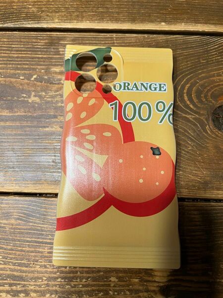 iPhone13promax お菓子の袋みたいな iPhoneケース スマホケース カバー オレンジ