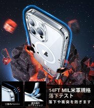 送料無料★iPhone 15 Proケース MagSafe対応 ワイヤレス充電 PC+TPU バンパー カバー (クリア)_画像3