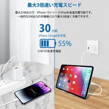 送料無料★Hootek 充電器 Type-C 25W 2ポート USB-A&USB-C/PD&QC3.0対応 (ホワイト)_画像2