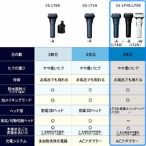 送料無料★パナソニック メンズシェーバー ラムダッシュ 3枚刃 白 お風呂剃り可 ES-LT2B-W_画像2