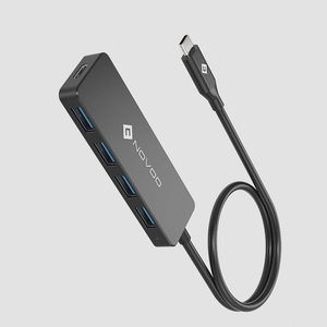 送料無料★NOVOO 4in1 USB C ハブ 600mm延長ケーブル 4つの高速USB 3.0ポート スリム設計 USB-C