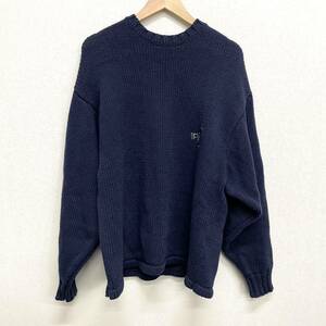 【NAUTICA】ノーティカ★セーター ニット 厚手 コットン ネイビー 紺色 メンズ サイズL 221-1301 02