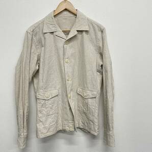 【RING JACKET】リングヂャケット★コットンリネンブルゾン シャツジャケット Oatmeal Cotton/Linen Blouson sizeM 56100S01G 02の画像1