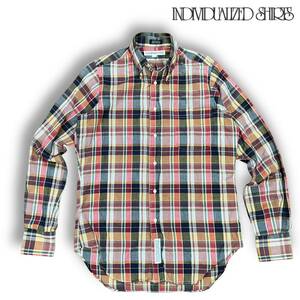 USA製【INDIVIDUALIZED SHIRTS】マドラスチェック　ボタンダウンシャツ　14 1/2-33(Mサイズ相当) UA別注　インディビジュアライズドシャツ