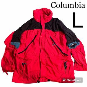 訳あり品　破格の1000円スタート　内側コーティング剥離あり Columbia コロンビア アウトドアジャケット 赤 L 他にも1000円多数有り