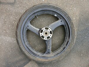 中古 スズキ SUZUKI フロントホイール ASAHI 1 AJE J17 × MT3.00 管理No.40484