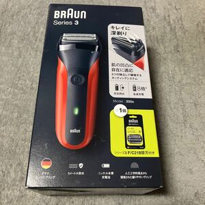 送料無料！新品未開封正規品 BRAUN ブラウン メンズシェーバー シリーズ3 (本体+替刃F/C21B) レッド 3枚刃 300S-R-SP 300s-R-SP