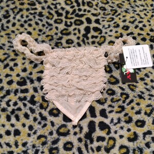 PLAY Turkey Lady's プレイ ターキー レディース NewT2M2 x Lace アンスコ風 frill G-STRING ベージュ Mサイズ