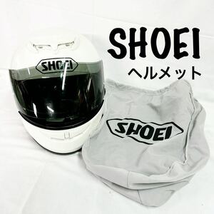 現状品販売 SHOEI ショウエイ フルフェイスヘルメット ヘルメット ホワイト Lサイズ 袋付き 傷汚れあり バイク用 59cm 【otna-955】