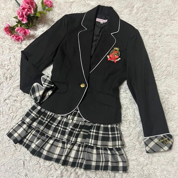 【美品】キャサリンコテージ　セットアップ　150cm スーツ卒業式　卒服ブラック ブレザー 制服　発表会　入学式