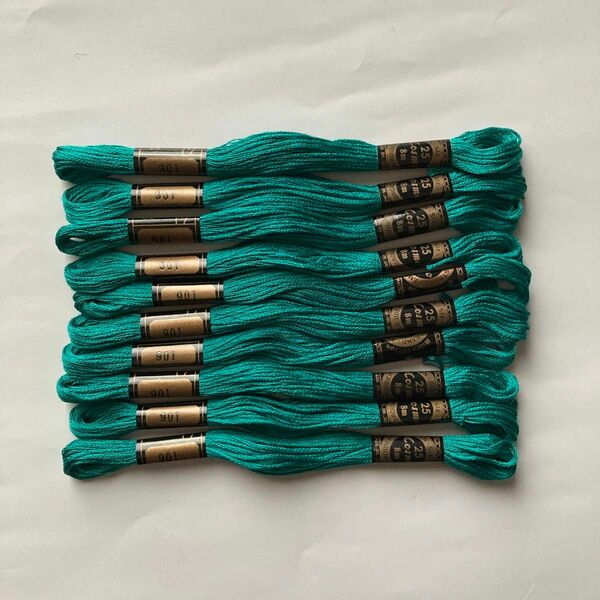 COSMO刺繍糸 25番 10本 色番901 グリーン系　No.300