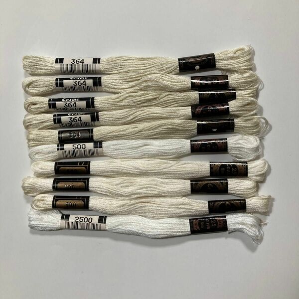 COSMO刺繍糸 25番 10本 ホワイト系No.335