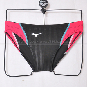 K1776-03■美品 mizuno ミズノ ストリームアクセラ 競パン Vパンツ 男子競泳水着 N2MB902597 ブラック×ローズ S