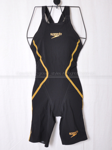 K1886-05■speedo スピード Fastskin LZR Racer J ニースキン競泳水着 SD48H03 ブラック×ゴールド(KD) L