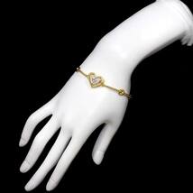 クリスチャン ディオール Christian Dior ブレスレット 17cm K18 YG WG イエロー ホワイトゴールド 750 ハート Bracelet 90206748_画像6