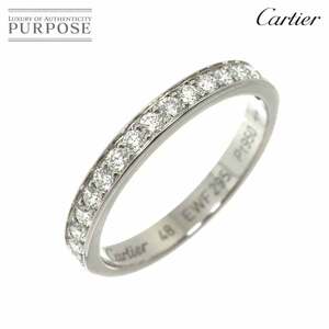 カルティエ Cartier 1895 #48 リング ダイヤ ハーフエタニティ Pt プラチナ 指輪 Half Eternity Diamond Ring【証明書付き】 90216918