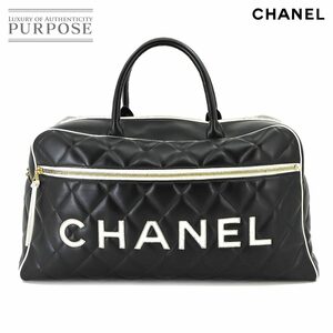 シャネル CHANEL マトラッセ ロゴ ボストン バッグ レザー ブラック A05943 ヴィンテージ ゴールド 金具 Boston Bag 90218421