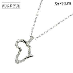 サバース SA BIRTH ダイヤ 0.12ct ネックレス 56cm K18 WG ホワイトゴールド 750 Diamond Necklace 90213756