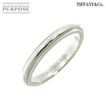 ティファニー TIFFANY&Co. ミルグレイン バンド 16号 リング 幅3mm Pt プラチナ 指輪 Milgrain Ring 90224150_画像1